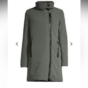 Sam Edelman Long Olive Green Zip Front Coat BNWT